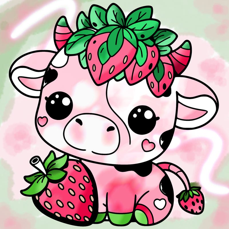 cute strawberry cow