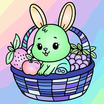 bunny in a fruit basket