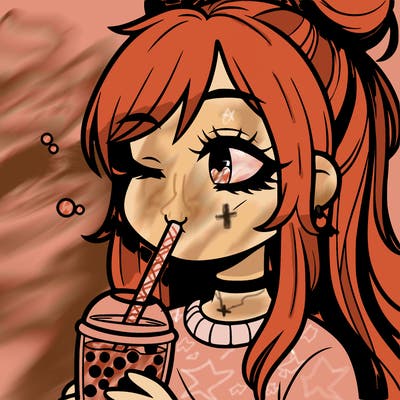 girl drinking boba