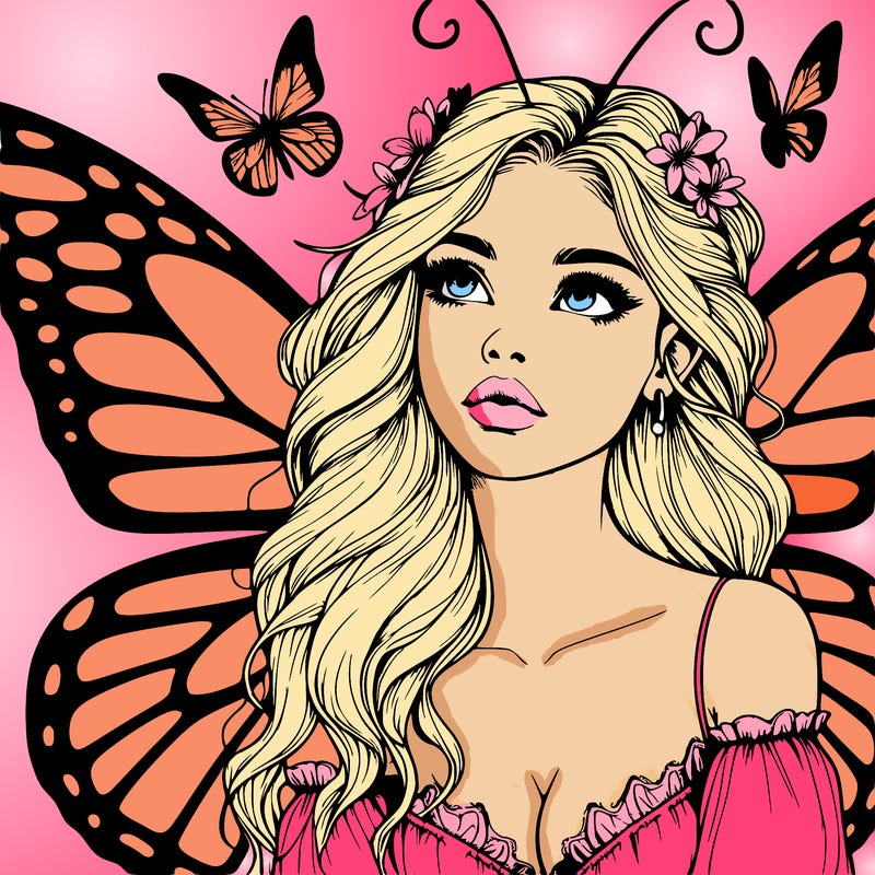 butterfly fairy realistic girl