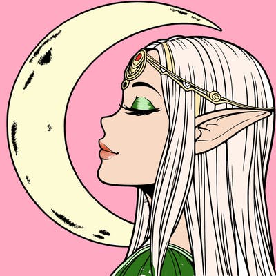 a realistic moon elf