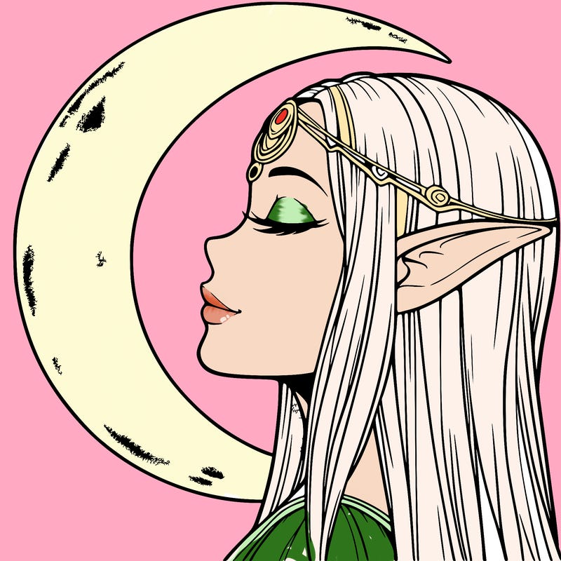a realistic moon elf