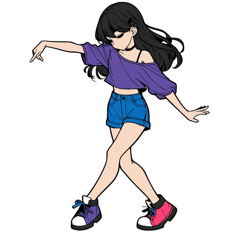 realistic girl danceing