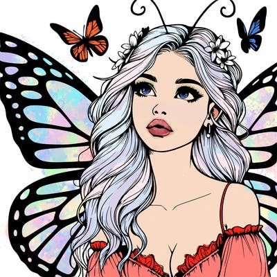 butterfly fairy realistic girl