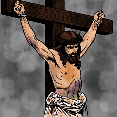 jesus realistic on the cross