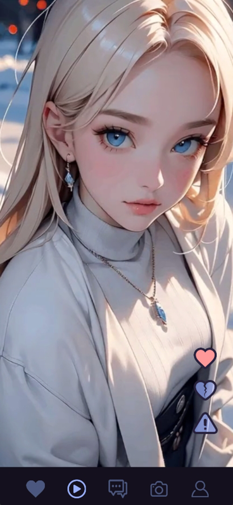 Byte Beauty - 바이트 뷰티 모바일 앱의 금발 애니메이션 스타일 AI 여자친구 초상화