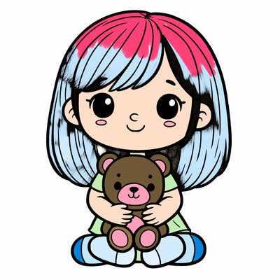 girl with a stuffed animal