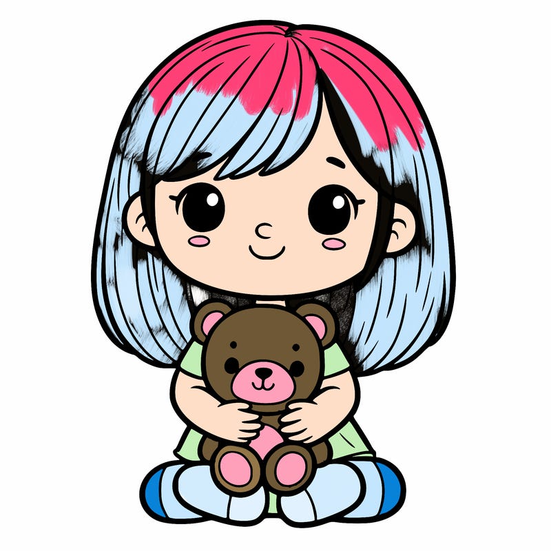 girl with a stuffed animal