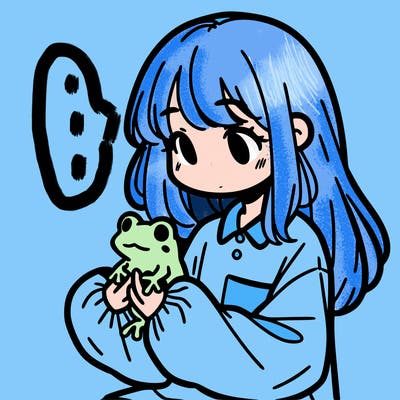 girl with long hair and a oversized shirt. and she is holding a frog