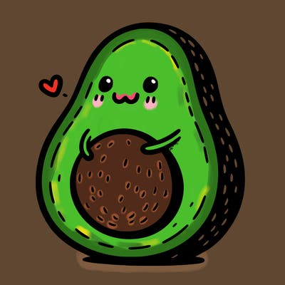 an avocado hugging an avocado