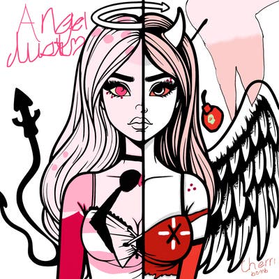 devil vs angel realistic girl