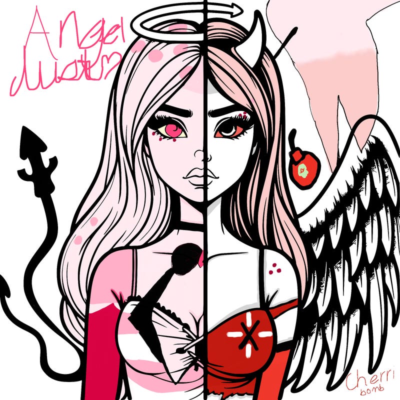 devil vs angel realistic girl