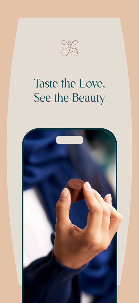 Floward Online Flowers & Gifts - A hand holding a piece of luxury chocolate with the Floward logo