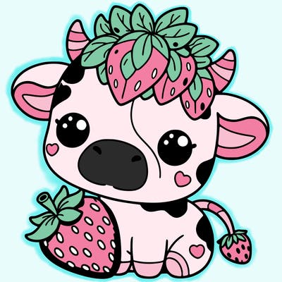 cute strawberry cow