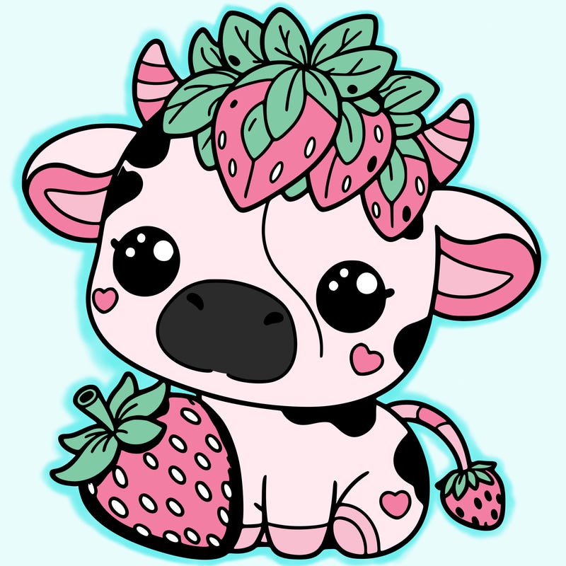 cute strawberry cow