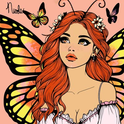 butterfly fairy realistic girl