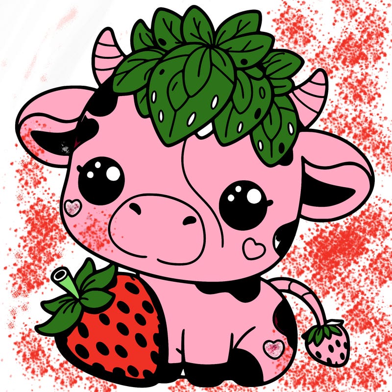 cute strawberry cow