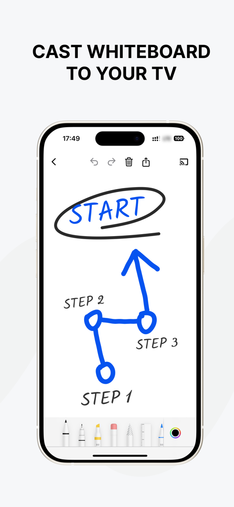 Smart Cast TV: Screen Share - Digital whiteboard on iPhone screen for casting to a TV