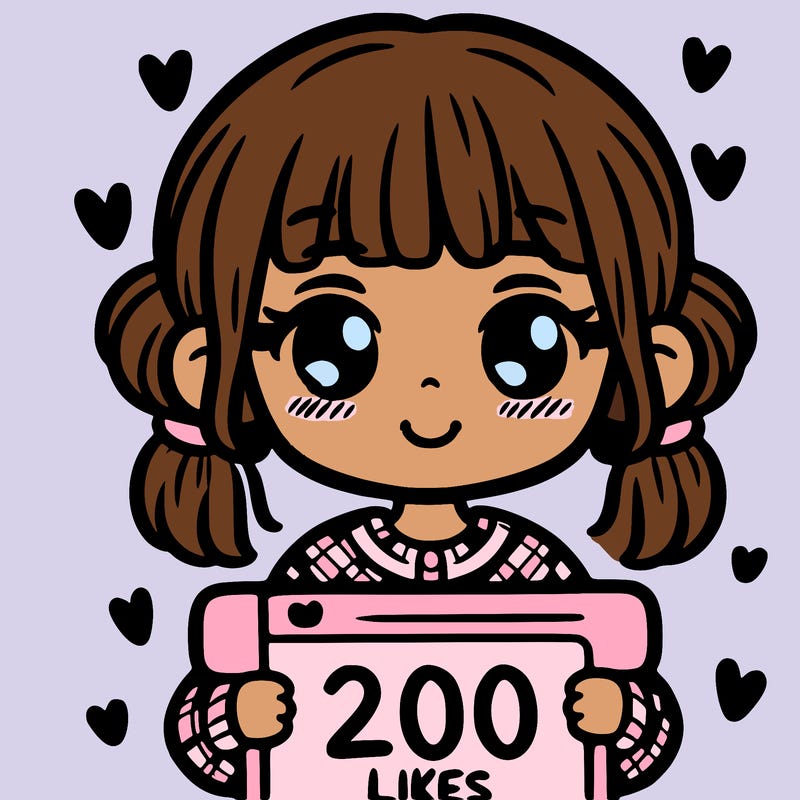 cute girl holding 200 likes