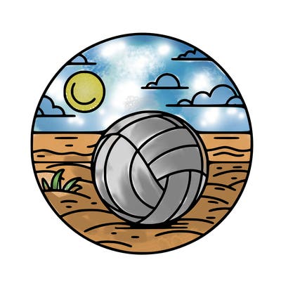 volleyball on a beach