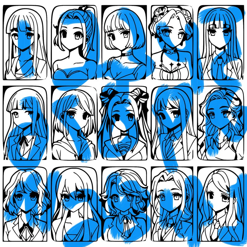 girls that look diffrent anime