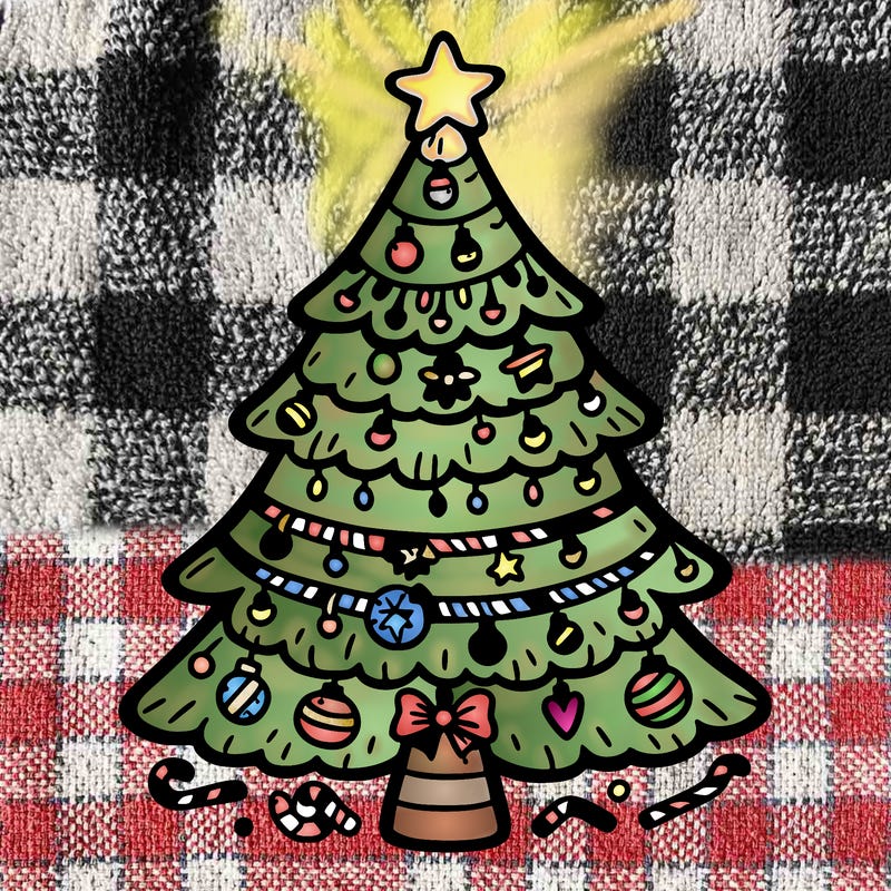 christmas tree with lots of details