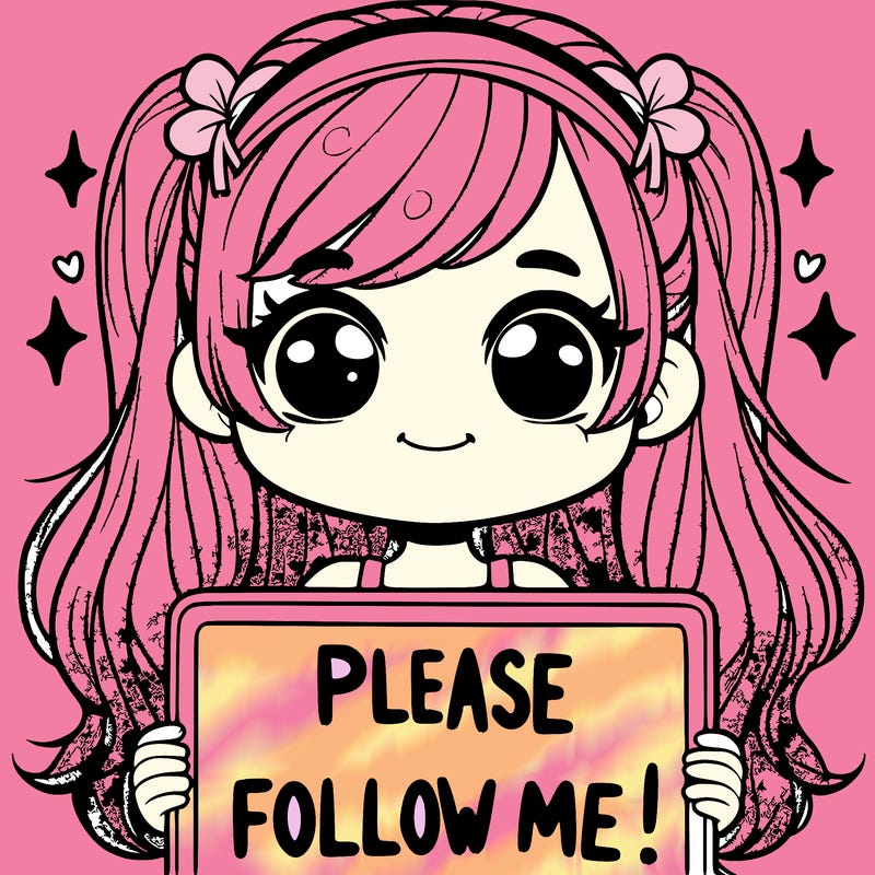 a girl holding  a sign  saying please  follow  me