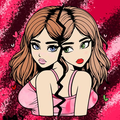 realistic girl split