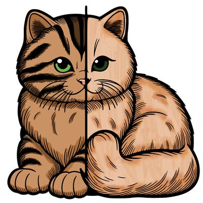 realistic split cat