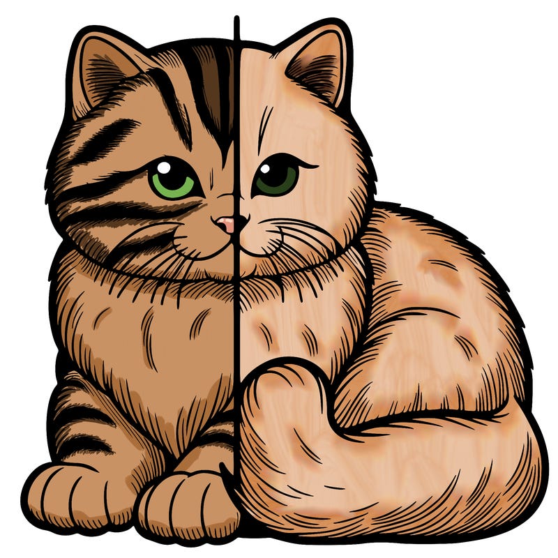 realistic split cat