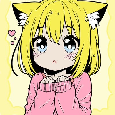 shy anime catgirl