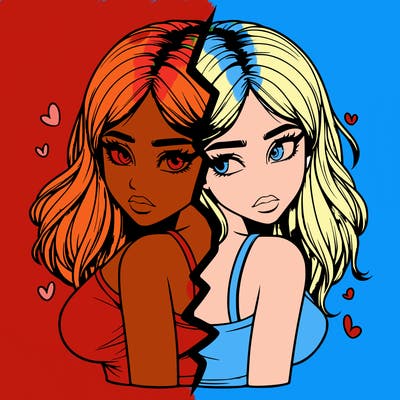 realistic girl split