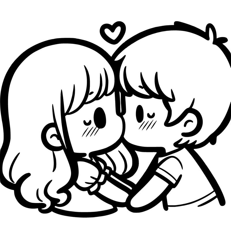 a girl and a boy kissing