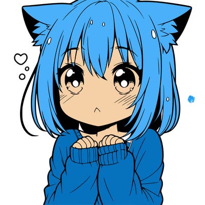 shy anime catgirl