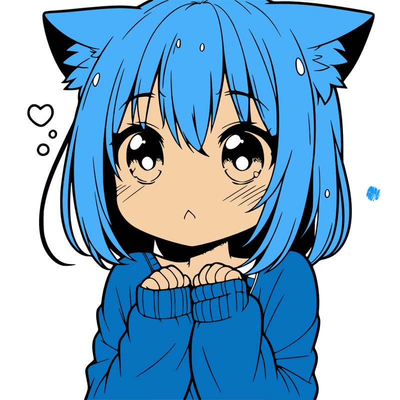shy anime catgirl