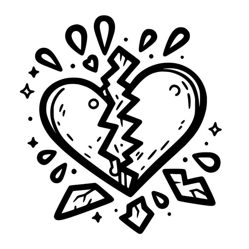 broken and shattered heart