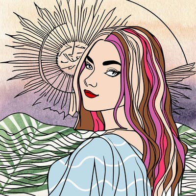 half moon half sun girl