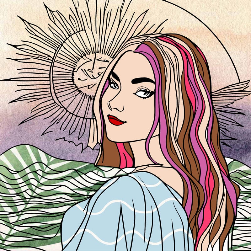 half moon half sun girl