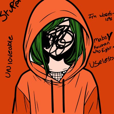 faceless girl in hoodie