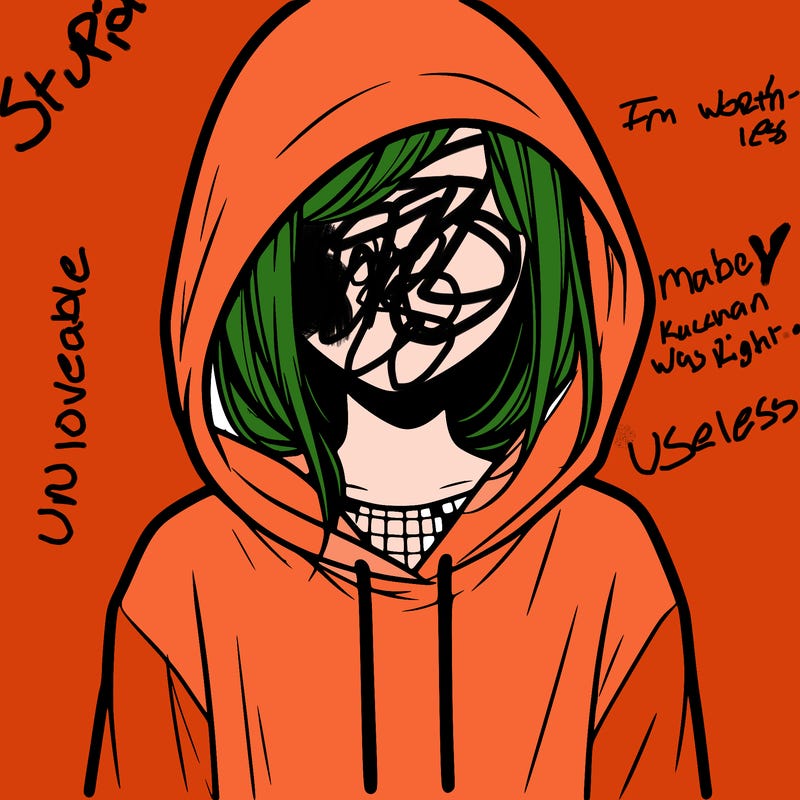 faceless girl in hoodie