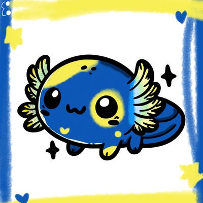 cute easy baby axolotl