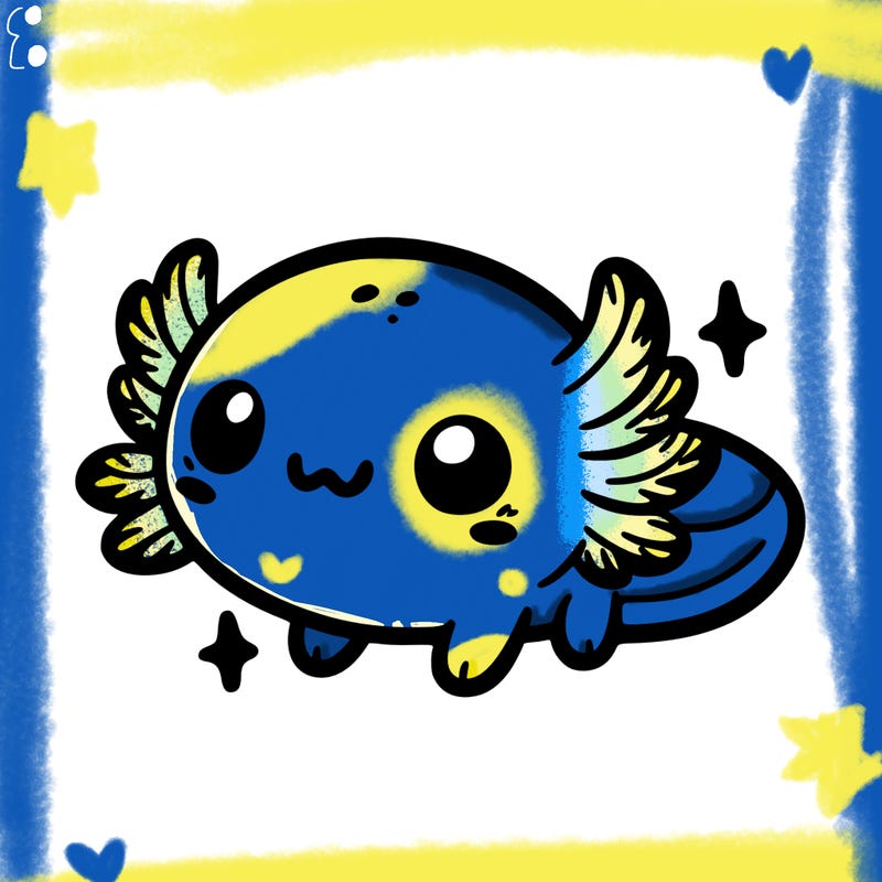 cute easy baby axolotl