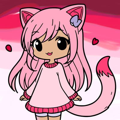 girl with cat ears and tail