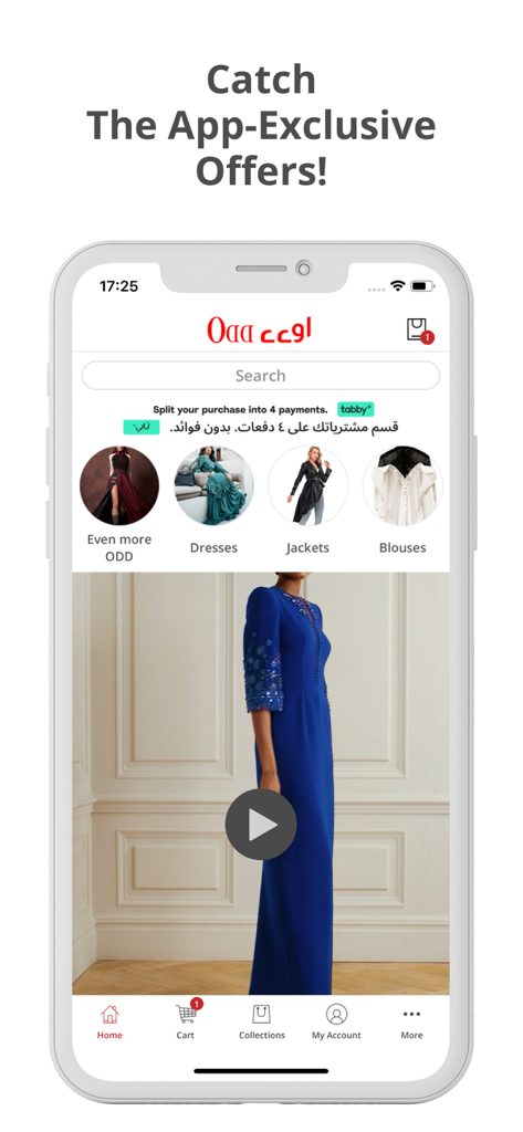 Miss Odd - Miss Odd mobile app interface showing fashion categories and exclusive shopping offers