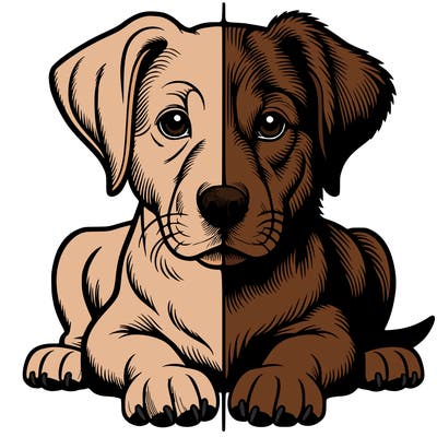 realistic dog split picture