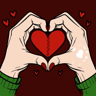 two hands making a heart