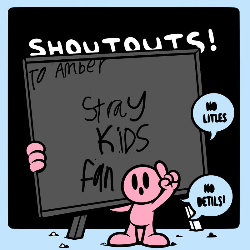 blank canvas that says above it shoutouts