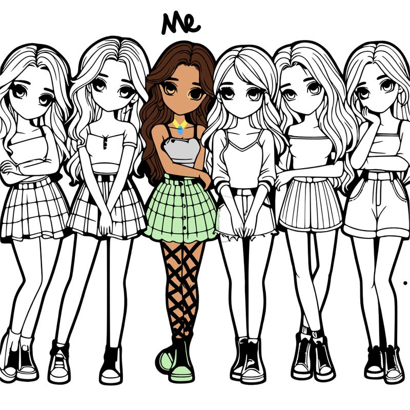 a group of girls realistic