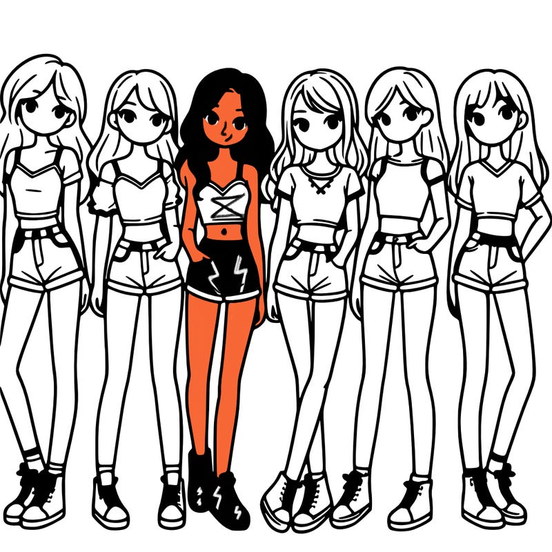a group of girls wearing crop tops and shorts