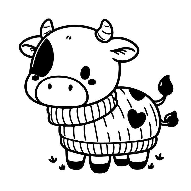 cute cow with a sleeveless turtleneck